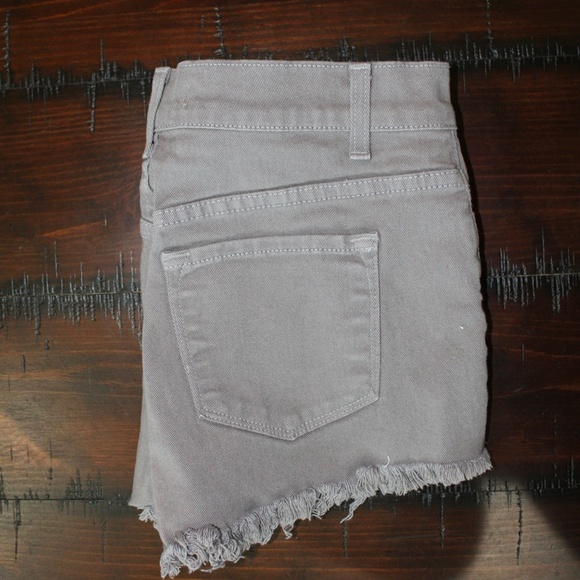 O2 Denim High Rise Gray Jean Shorts - Picture 2 of 14